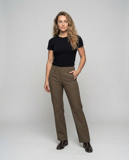 Damen Hochbundhose Tailored Flare - Norvielle
