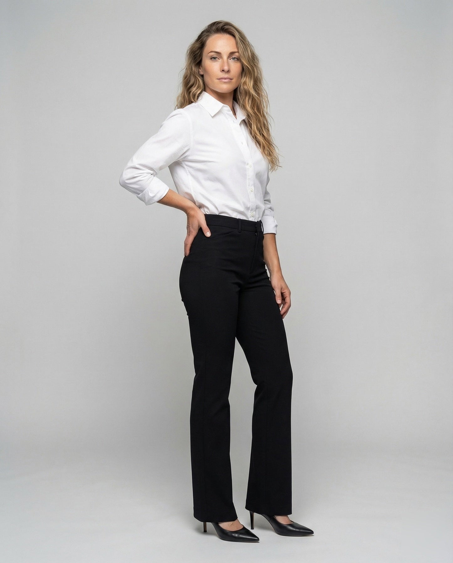 Damen Hochbund Schlauchhose Schwarz - Norvielle