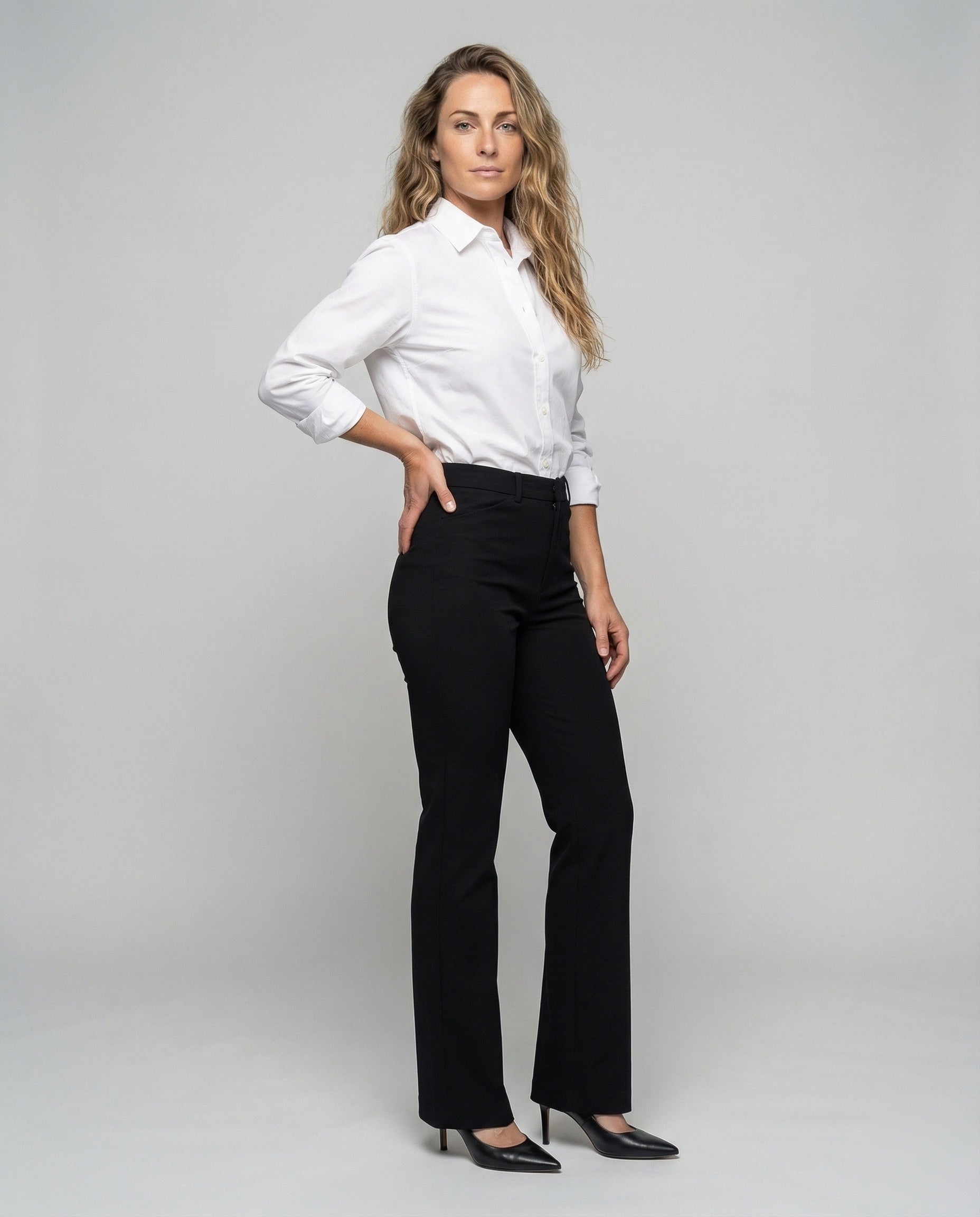 Damen Hochbund Schlauchhose Schwarz - Norvielle