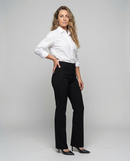 Damen Hochbund Schlauchhose Schwarz - Norvielle