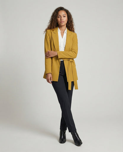 Damen Taillierte Blazer mit Bindegürtel - Norvielle