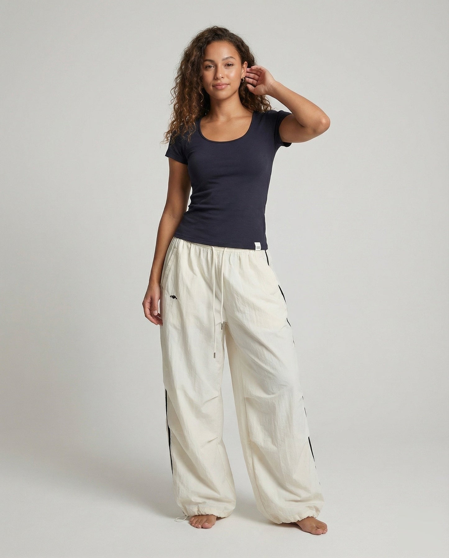 Damen Cargohose Balloon-Style Kontraststreifen - Norvielle