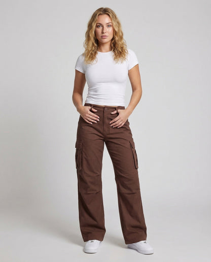 Damen Cargohose Palazzoschnitt Extraweit - Norvielle
