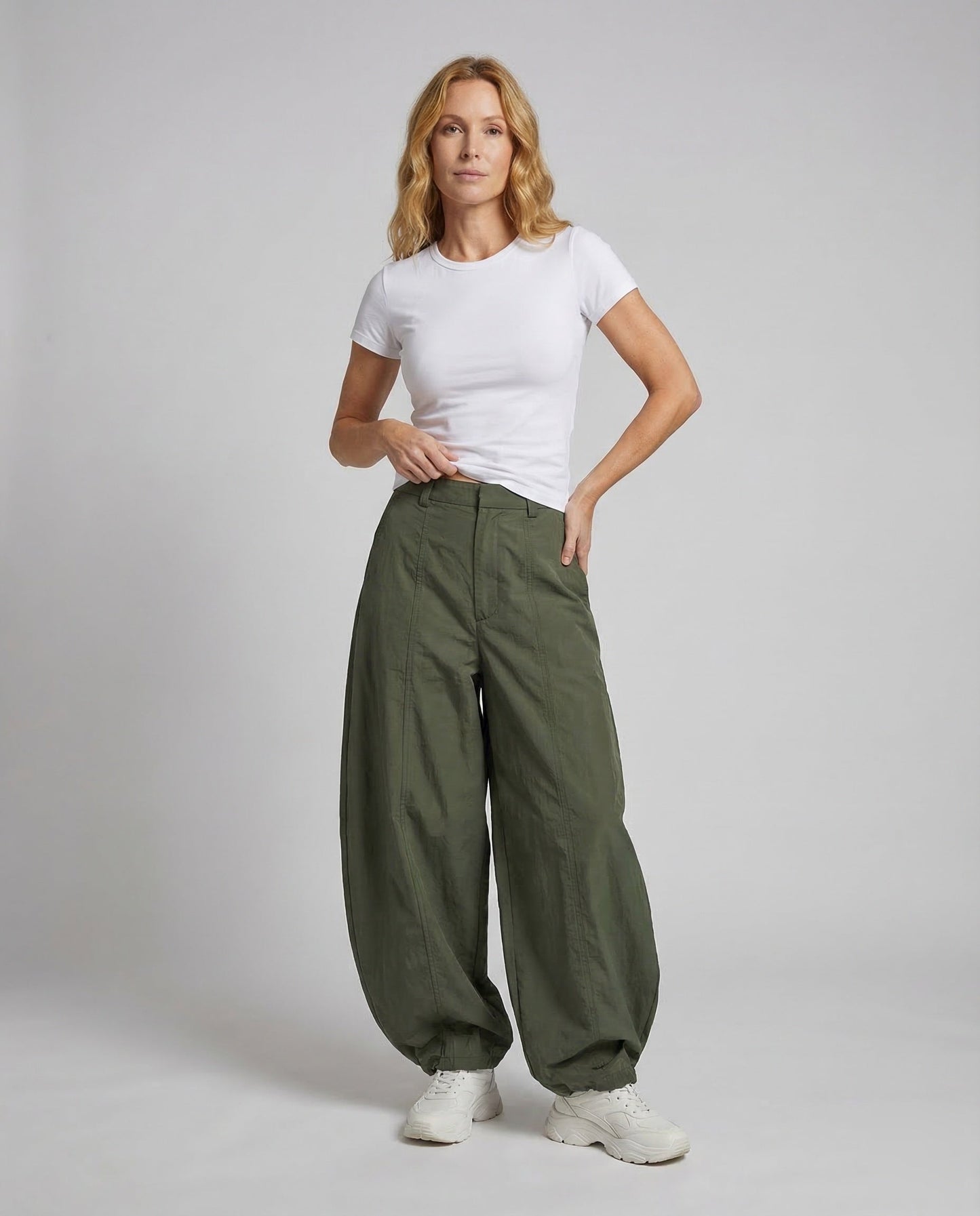 Damen Palazzohose Volumen Tiefe Bundfalten - Norvielle