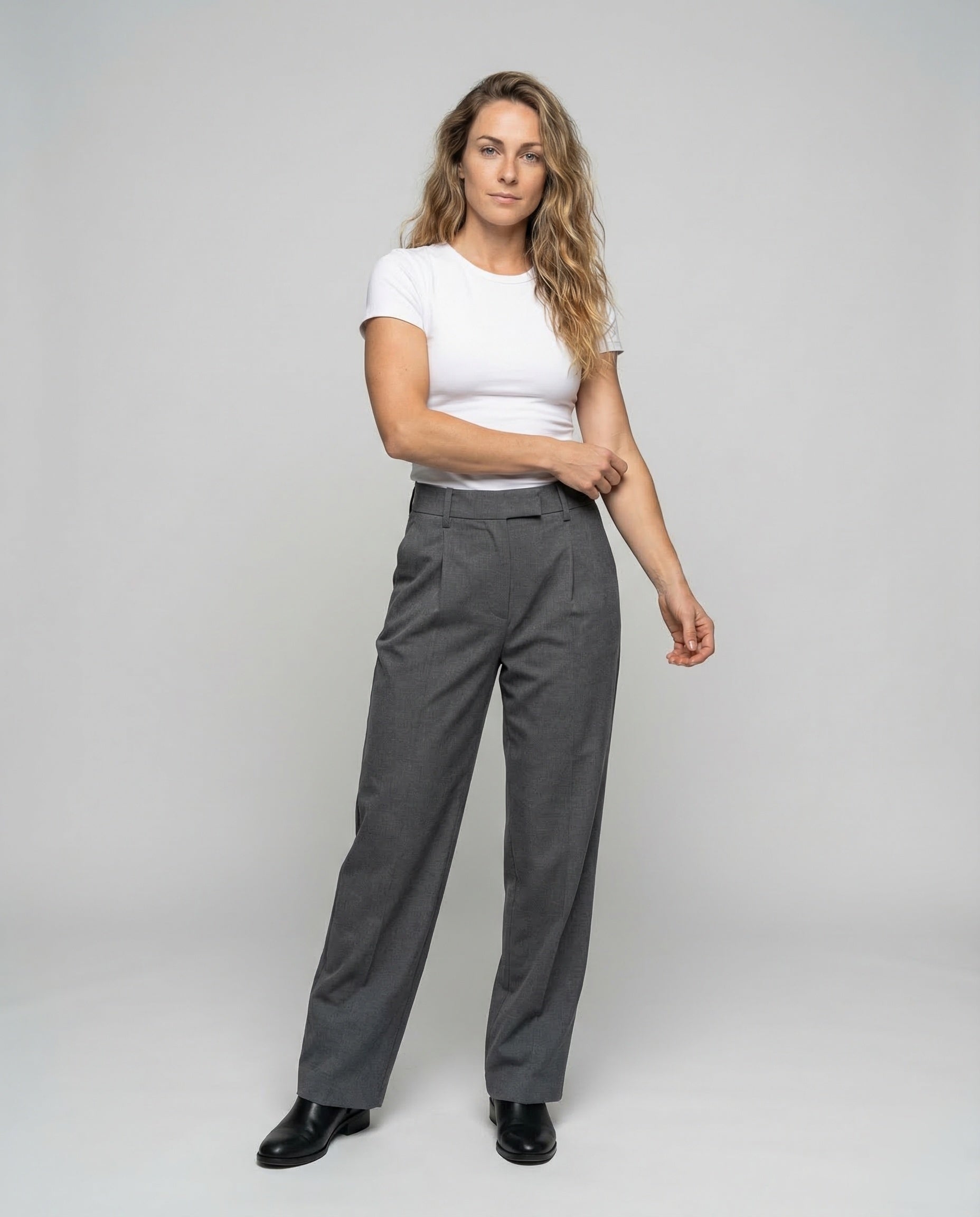 Damen Stretchhose Mittelfalte Gerades Bein - Norvielle