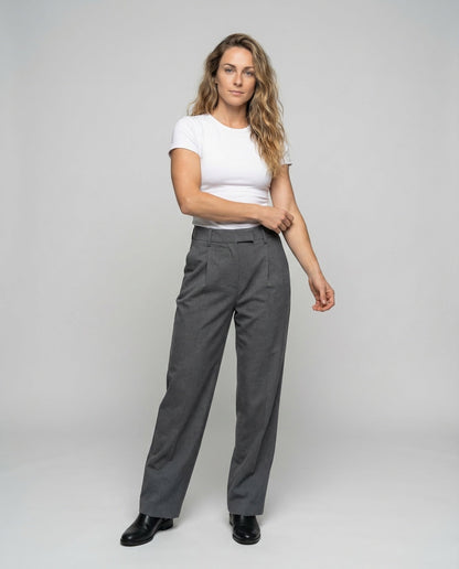 Damen Stretchhose Mittelfalte Gerades Bein - Norvielle