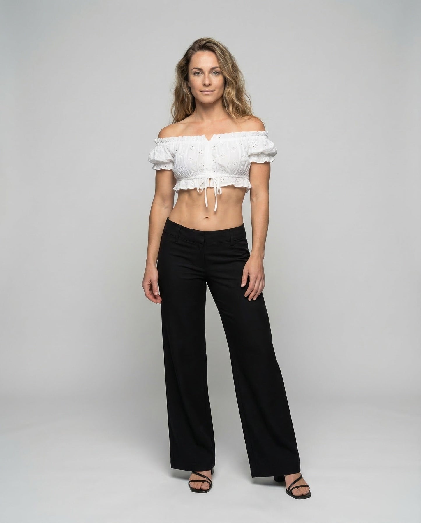 Damen Weite Palazzohose Satinoptik Taillengürtel - Norvielle