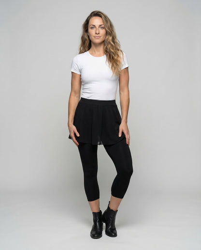 Damen Leggings mit angenähtem Röckchen - Norvielle