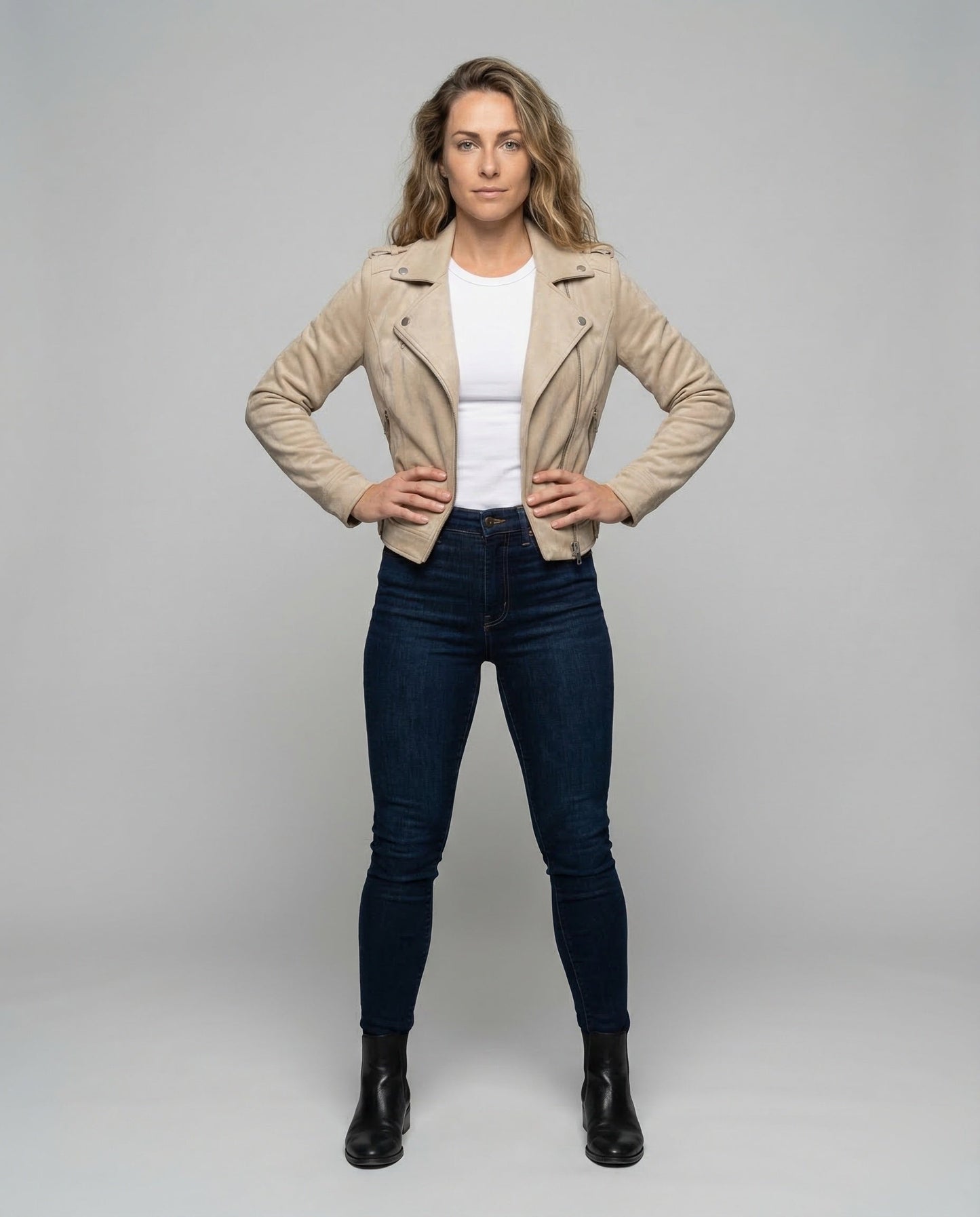 Damen Bikerjacke mit Kapuze und Asymmetrischem Reißverschluss - Norvielle