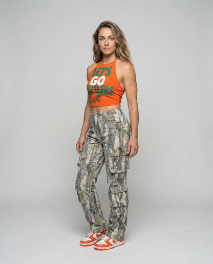 Damen Neckholder Sportlich Mit Brustaufdruck - Norvielle