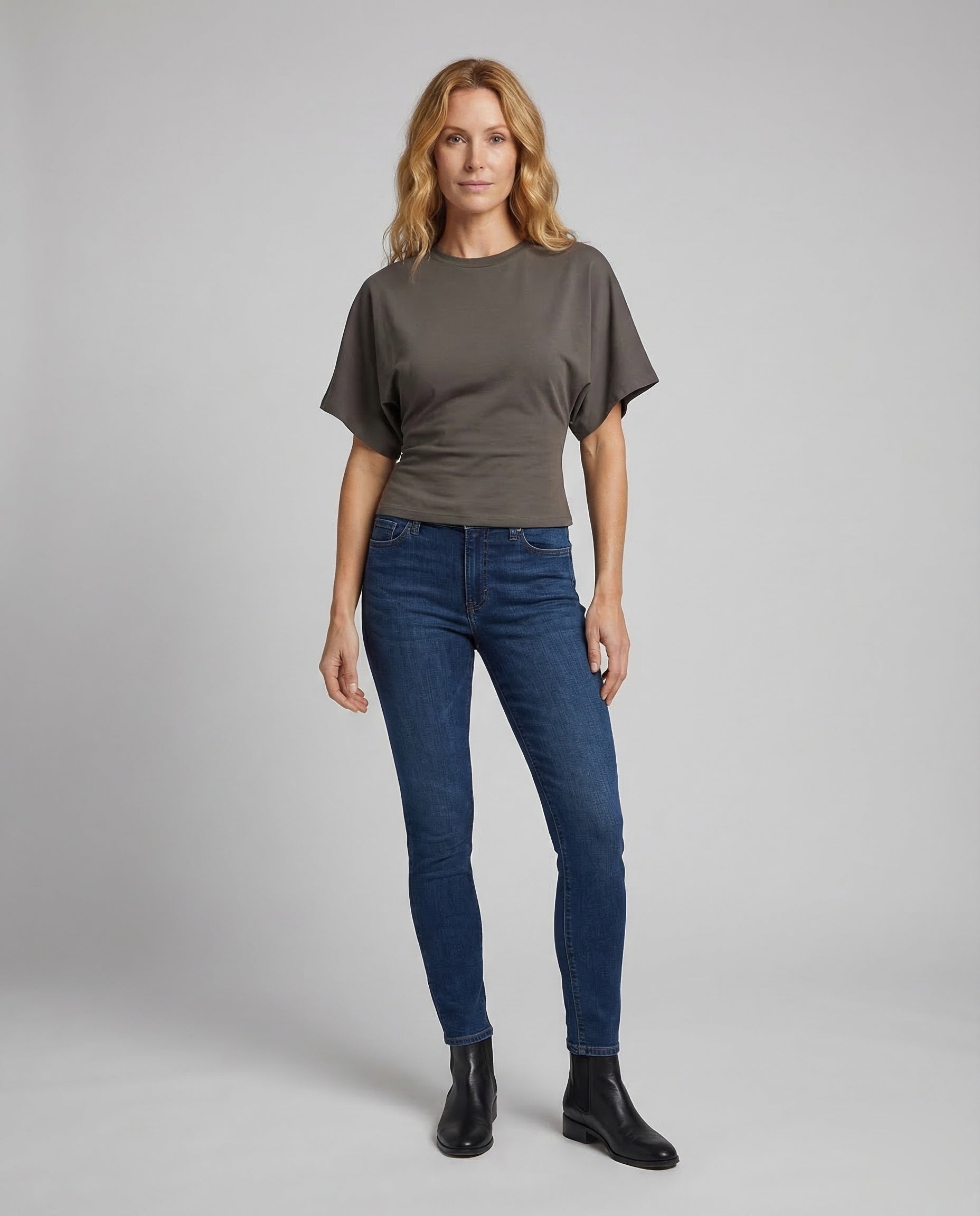 Damen Oversize Taillierter Bund Batwing Schnitt - Norvielle