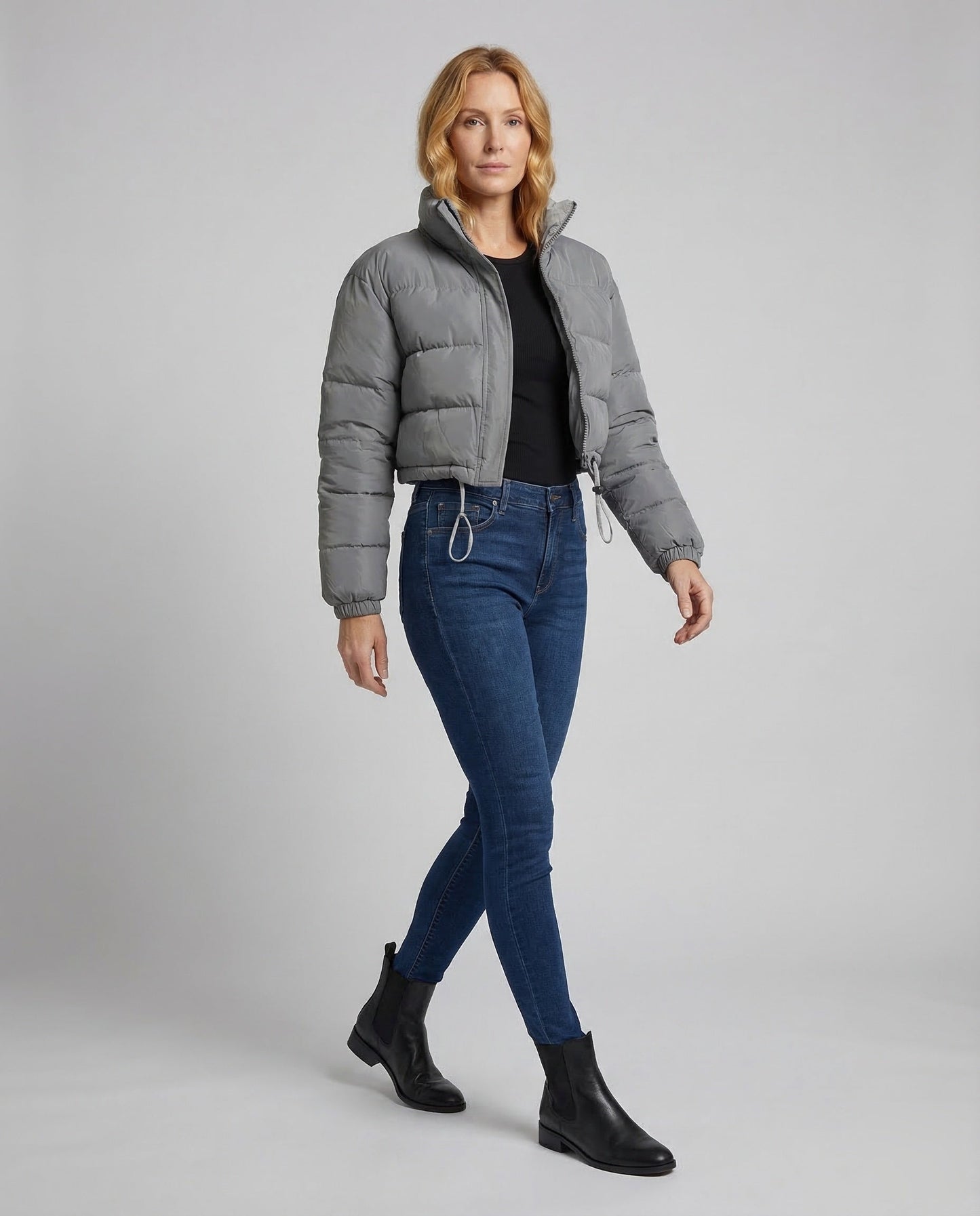 Damen Wattierjacke Gesteppt Hoher Stehkragen - Norvielle