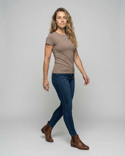 Damen T-Shirt Baumwolljersey Weiß - Norvielle