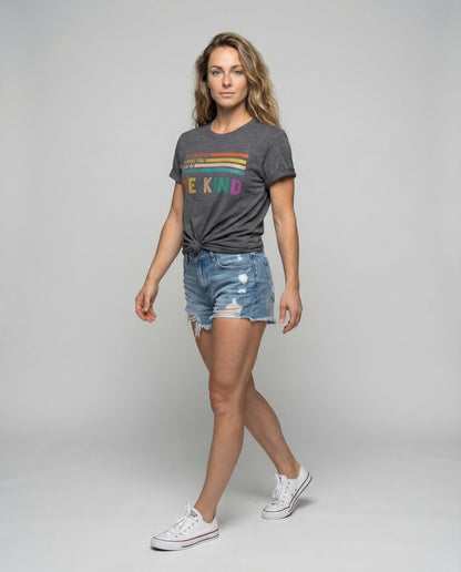 Damen Vintage T-Shirt Be-Kind-Print - Norvielle