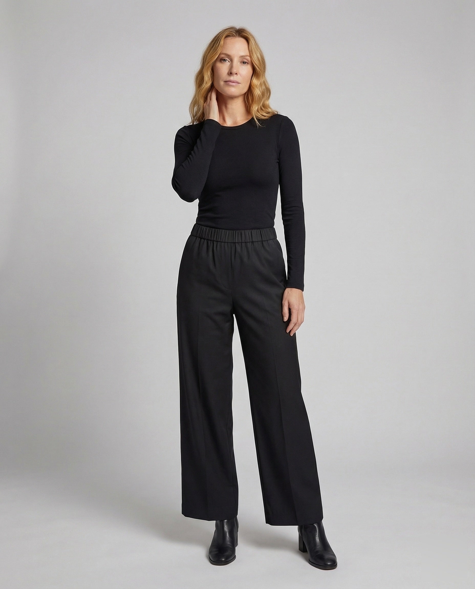 Damen Schlupfhose mit Paspeltaschen und Elastikbund - Norvielle