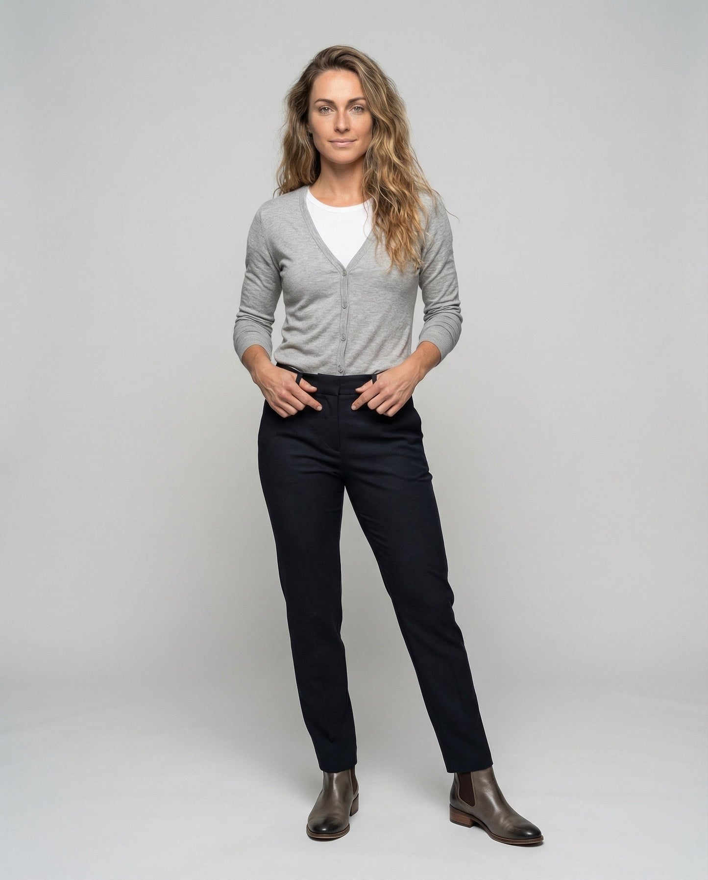 Damen Feinstrickjacke V-Ausschnitt - Norvielle