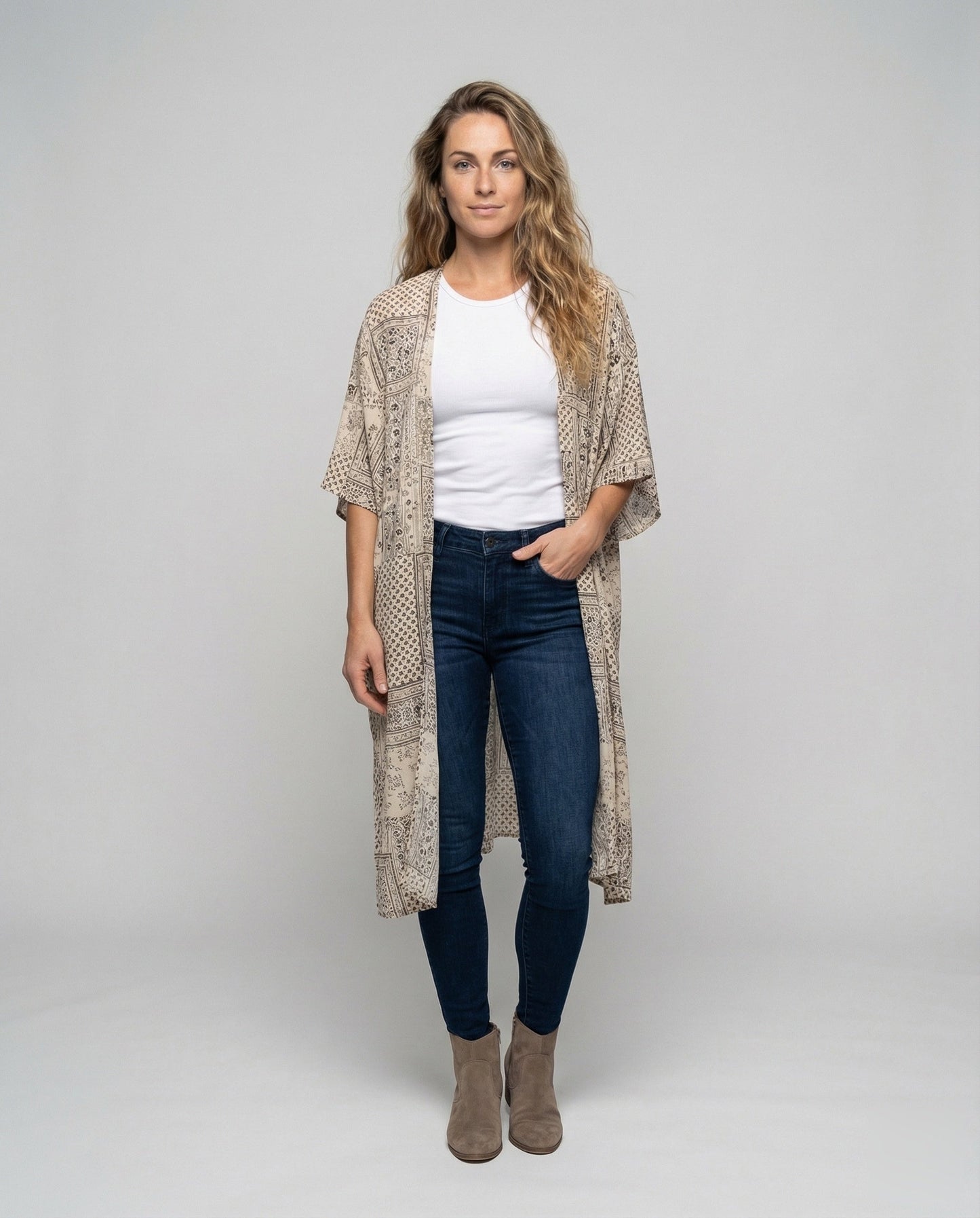 Damen Kimono Wasserfall-Saum Boho-Stil - Norvielle
