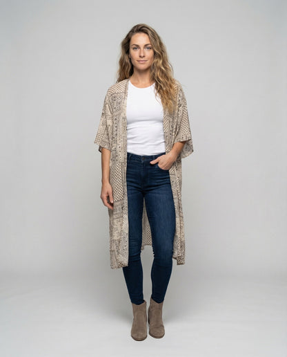 Damen Kimono Wasserfall-Saum Boho-Stil - Norvielle