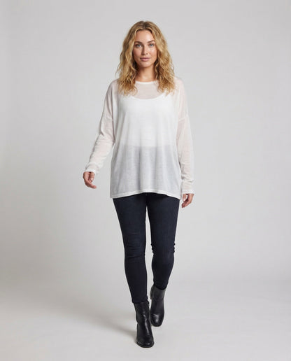 Damen Langarmshirt Kreuzträger Rückenausschnitt - Norvielle