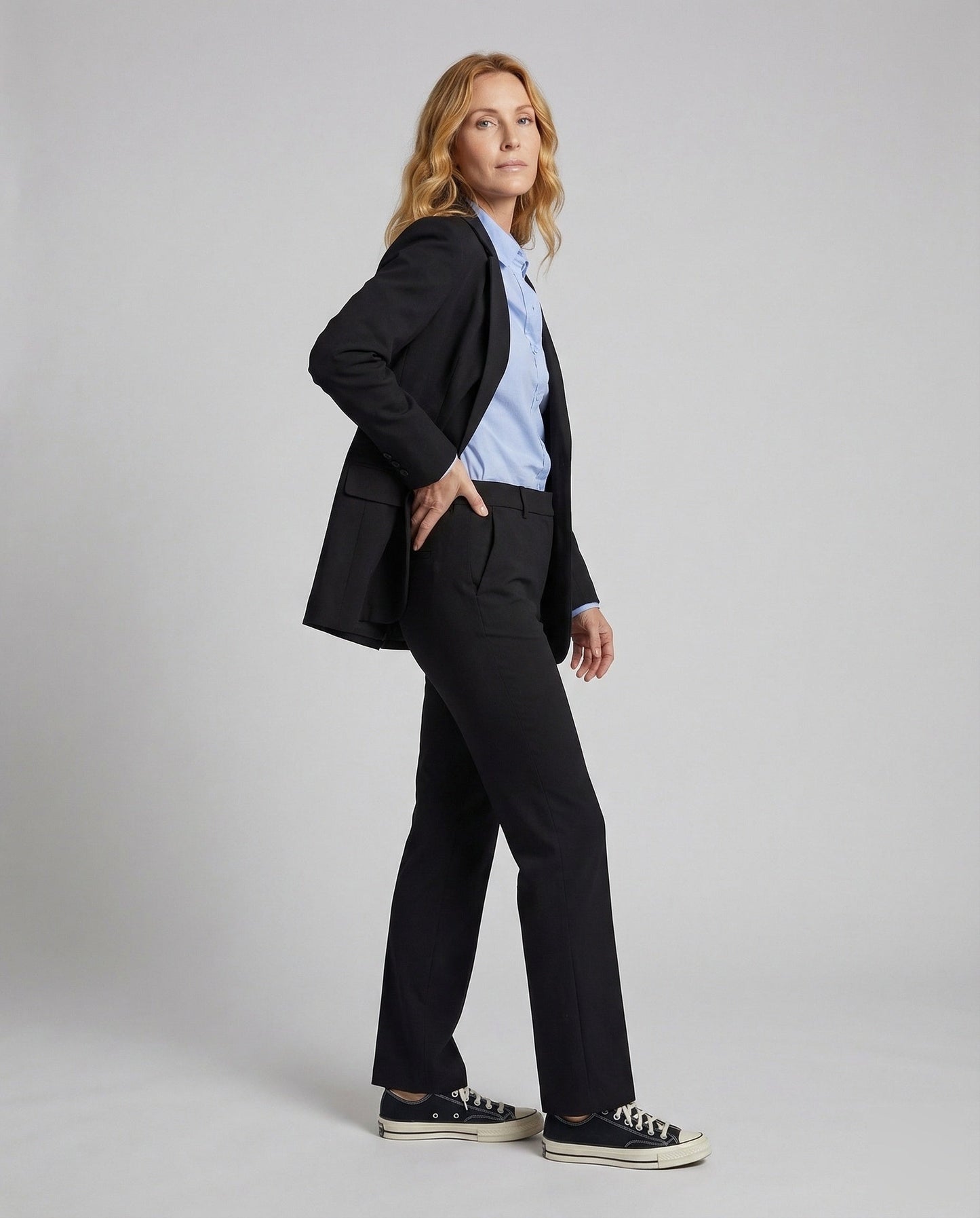 Damen Boyfriend Blazer Leistentaschen - Norvielle