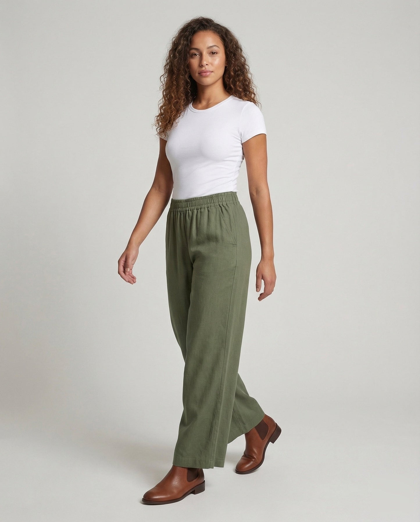Damen Maxihose Leinen-Viskose Komfortbund - Norvielle