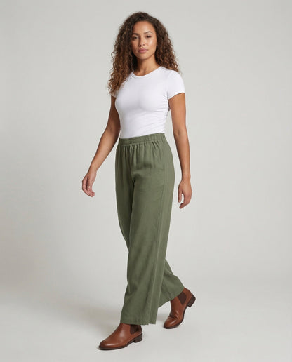 Damen Maxihose Leinen-Viskose Komfortbund - Norvielle