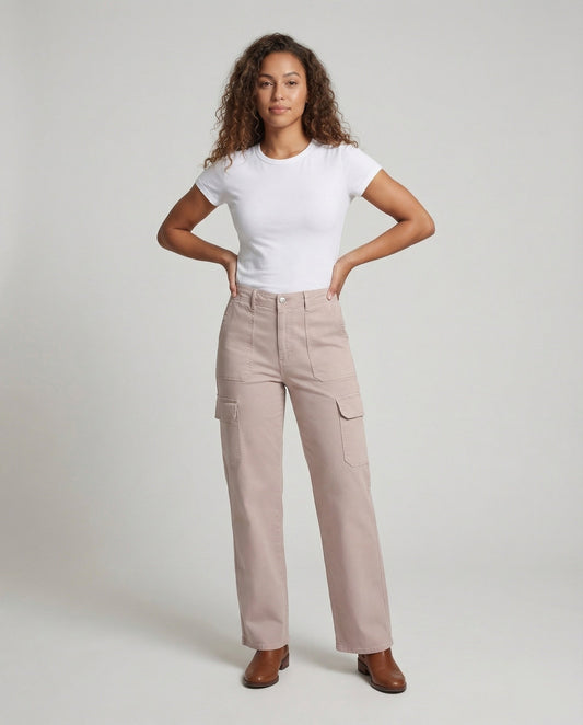 Damen Stoffhose mit Knie-Pattentaschen - Norvielle