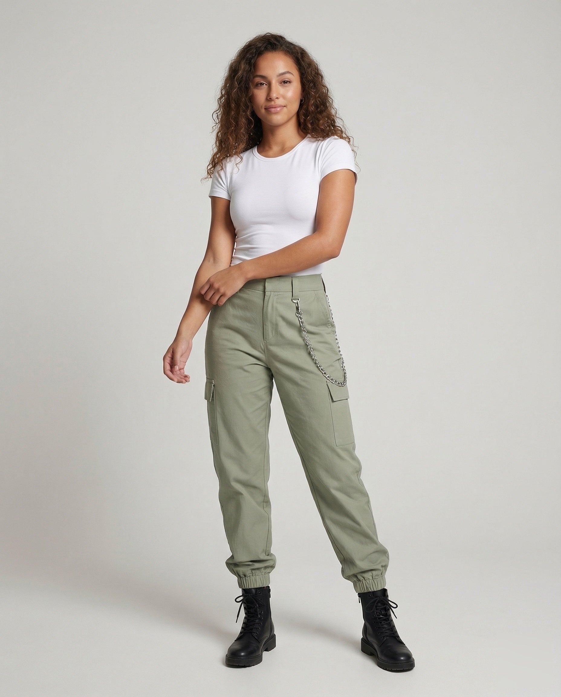 Damen Arbeitshose Kettendetail Weite Schnitt - Norvielle