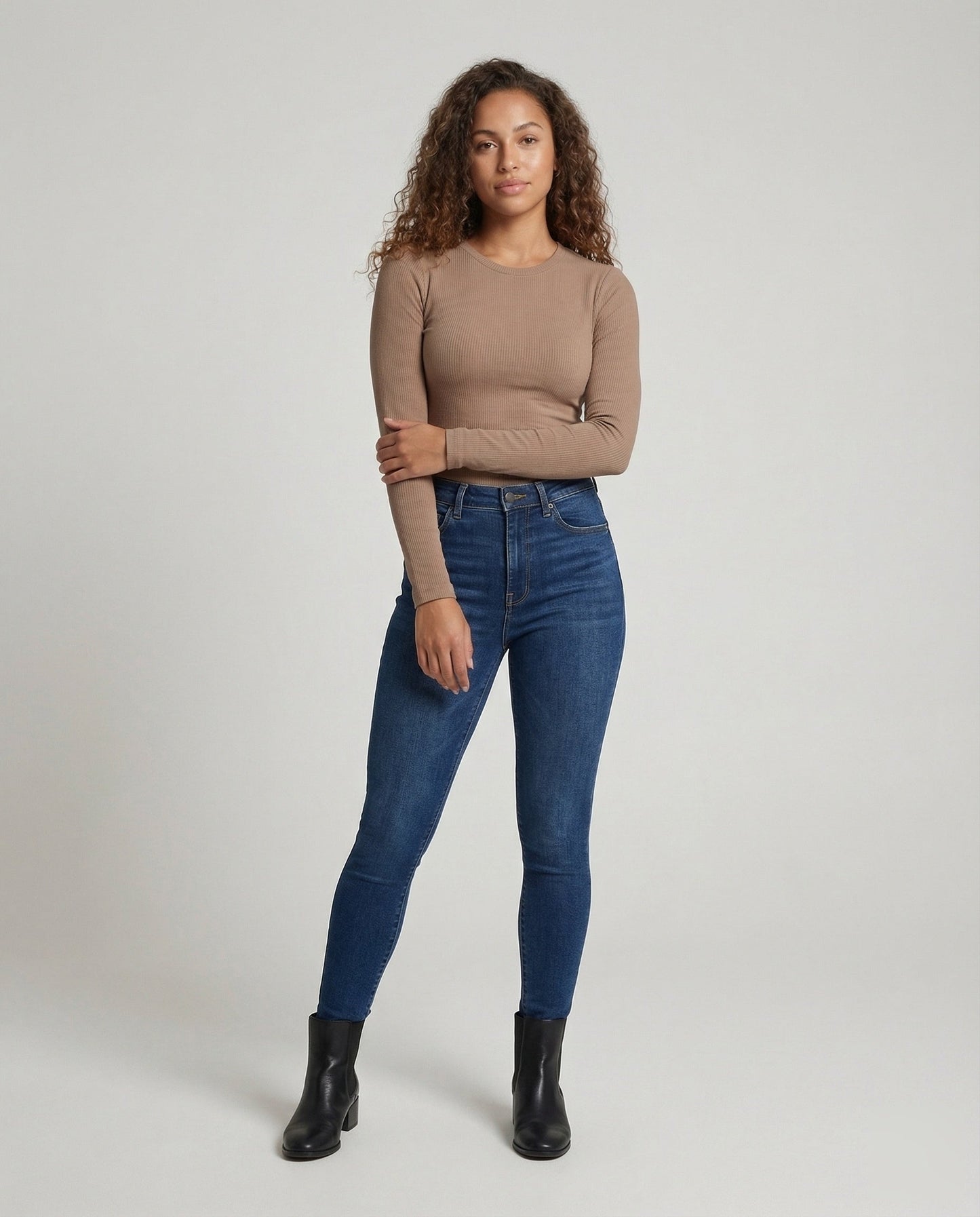 Damen Langarmshirt Gerippt Nahtlos - Norvielle
