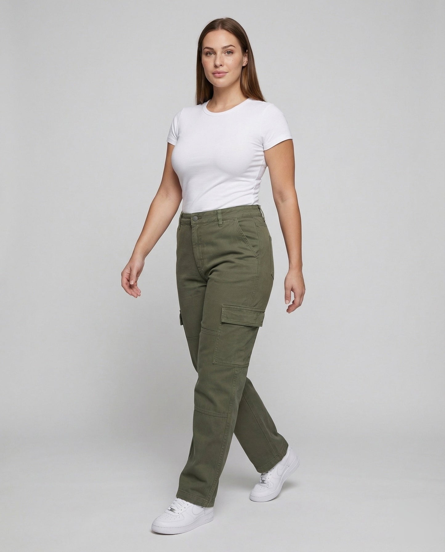 Damen Cargohose Kniepasse Canvas - Norvielle