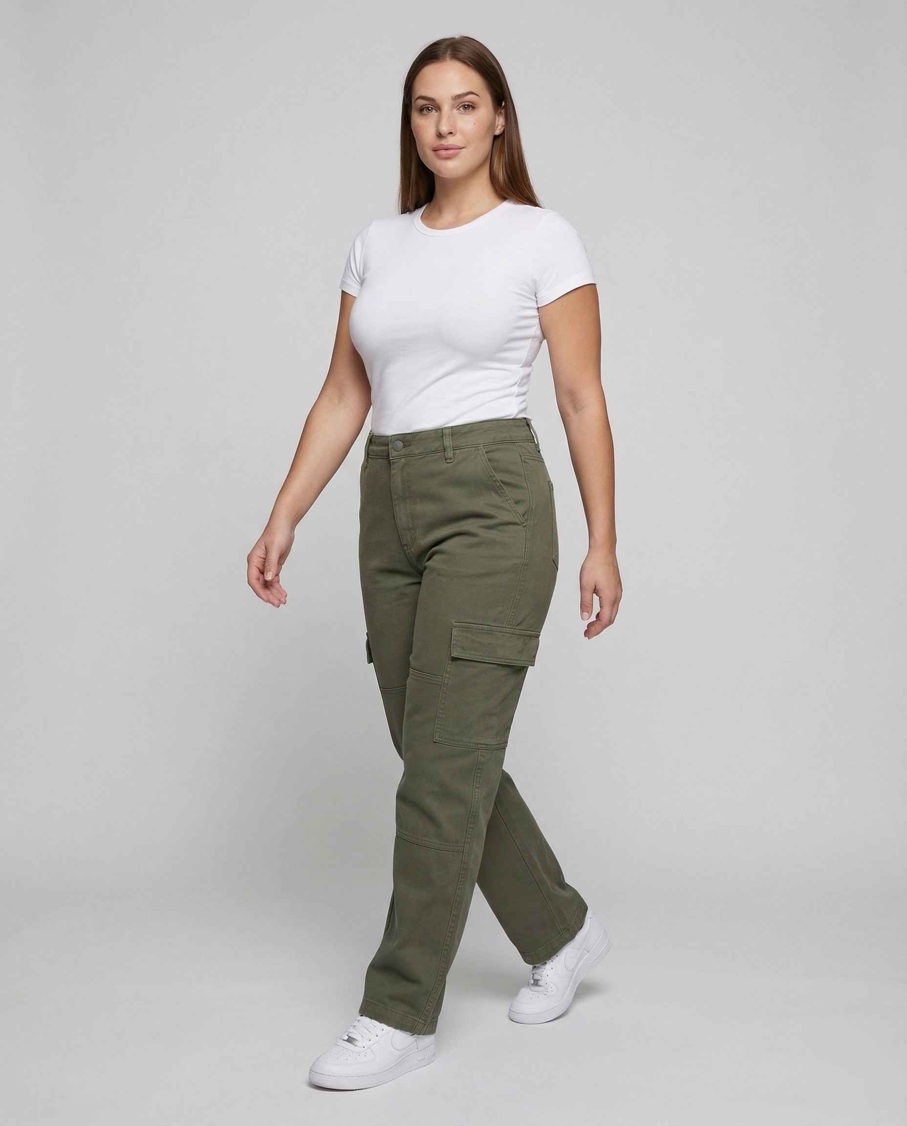 Damen Cargohose Kniepasse Canvas - Norvielle
