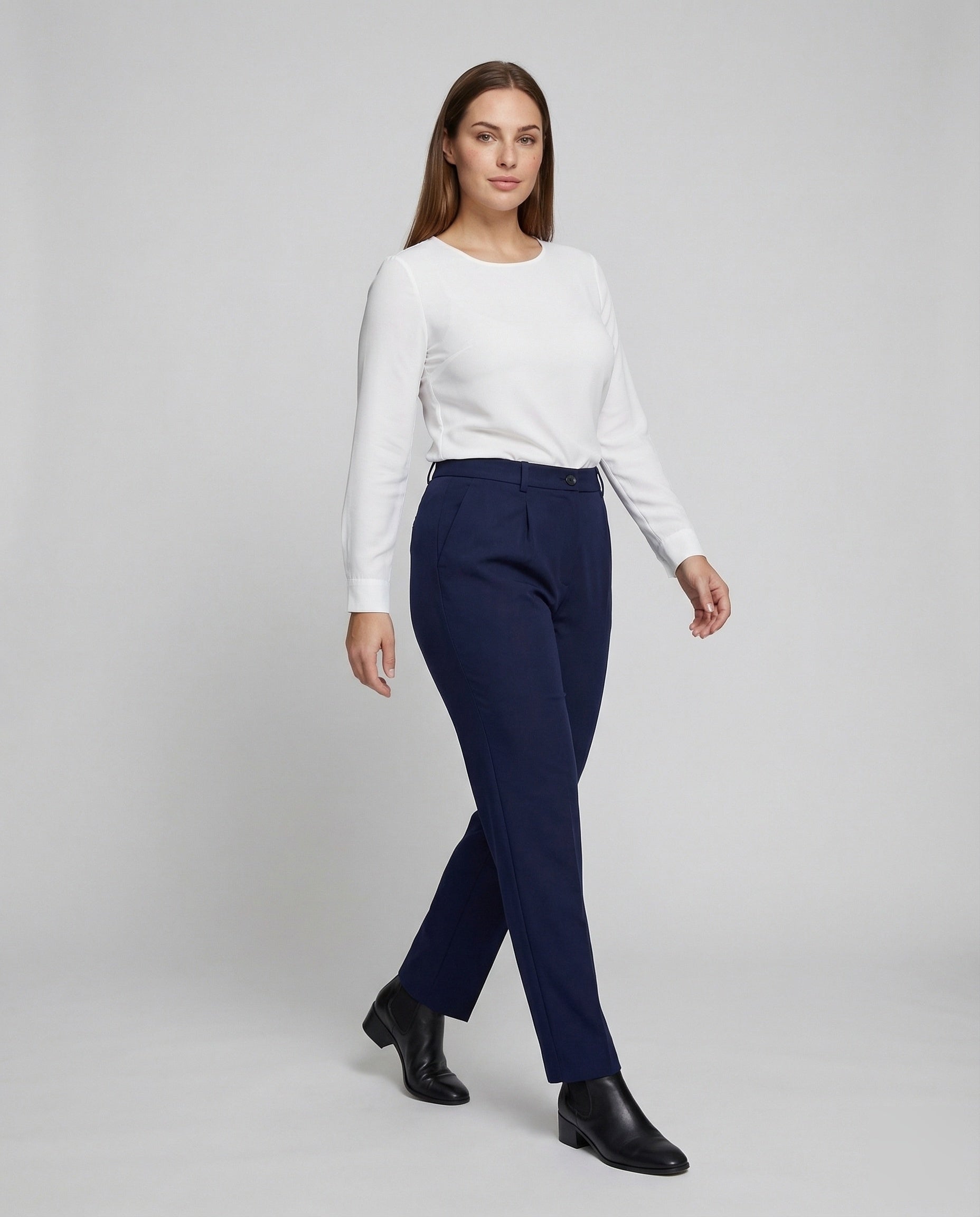 Damen Bügelfaltenhose Elastischer Rückenbund - Norvielle