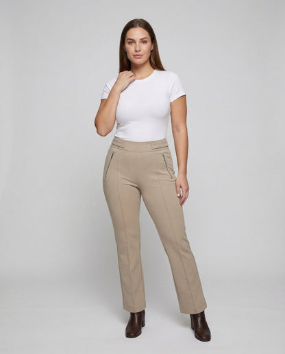Damen Business-Hose Reißverschluss-Taschen Schwarz - Norvielle
