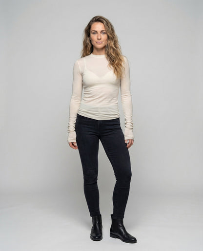 Damen Langarmshirt Extra Langes Bündchen - Norvielle