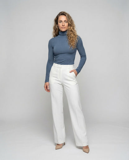 Damen Rollkragenpullover Transparenter Stretchjersey - Norvielle