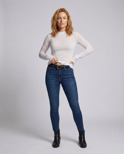 Damen Langarmshirt Mesh Figurformend - Norvielle