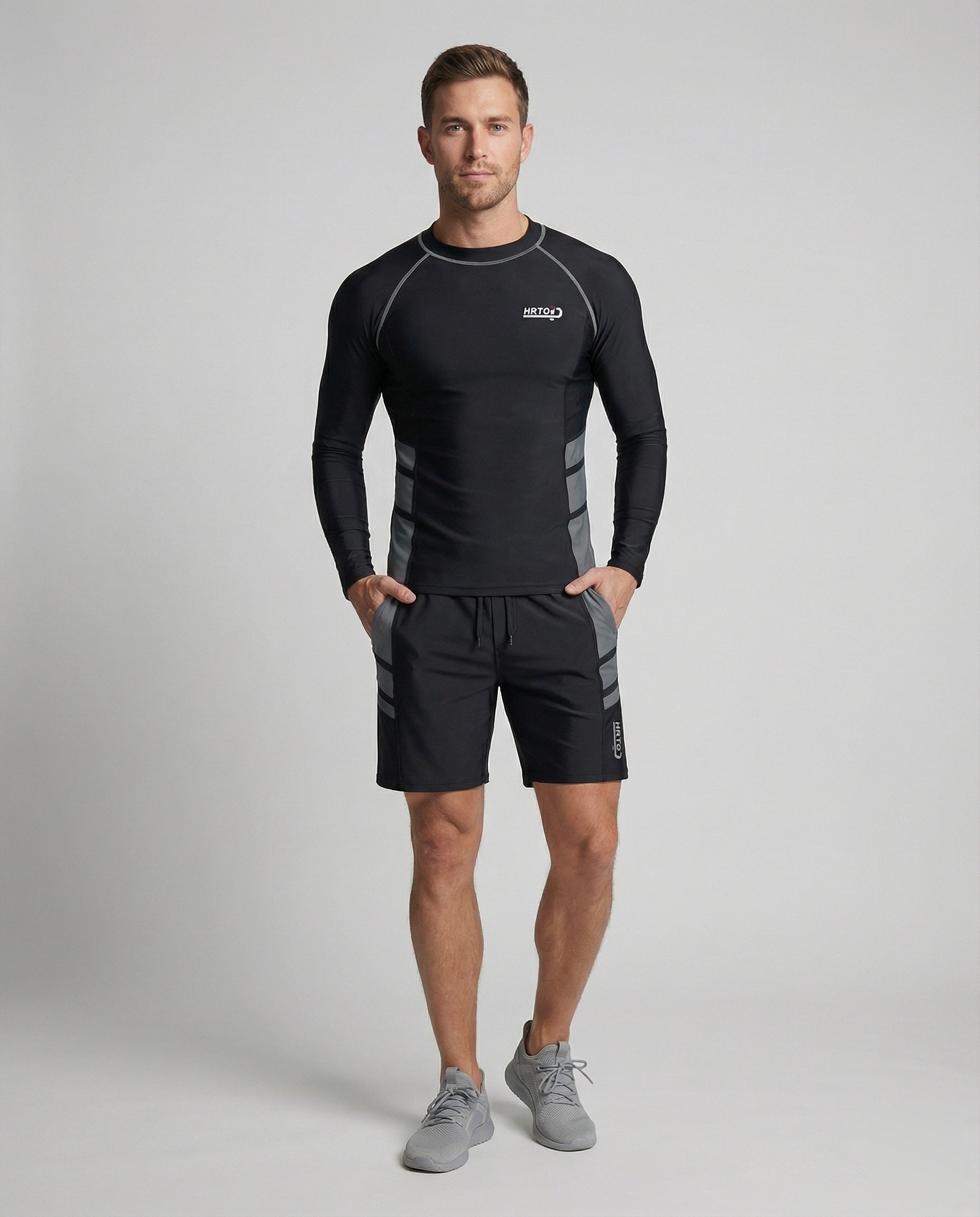 Herren Rashguard-Set mit UV-Schutz Badeshorts - Norvielle