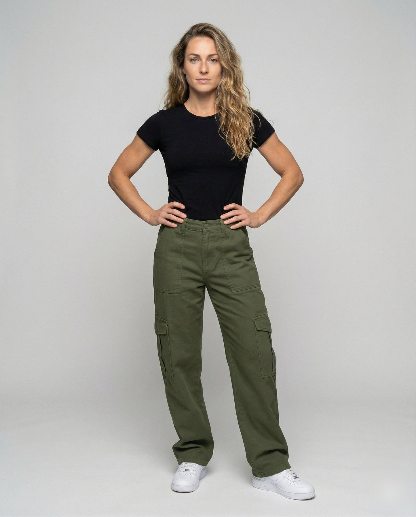 Damen Cargohose Hohe Taille Locker Bequem - Norvielle