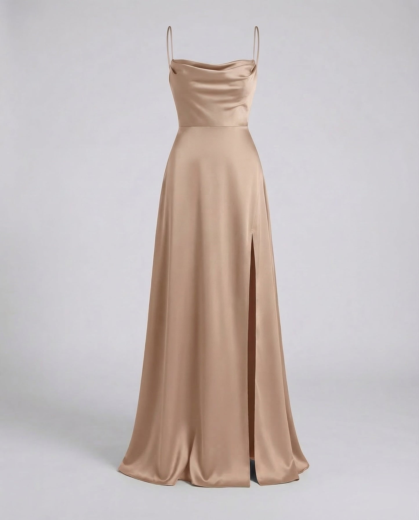 Damen Maxikleid Elegantes Kleid mit Schlitz geflochtenem Rücken