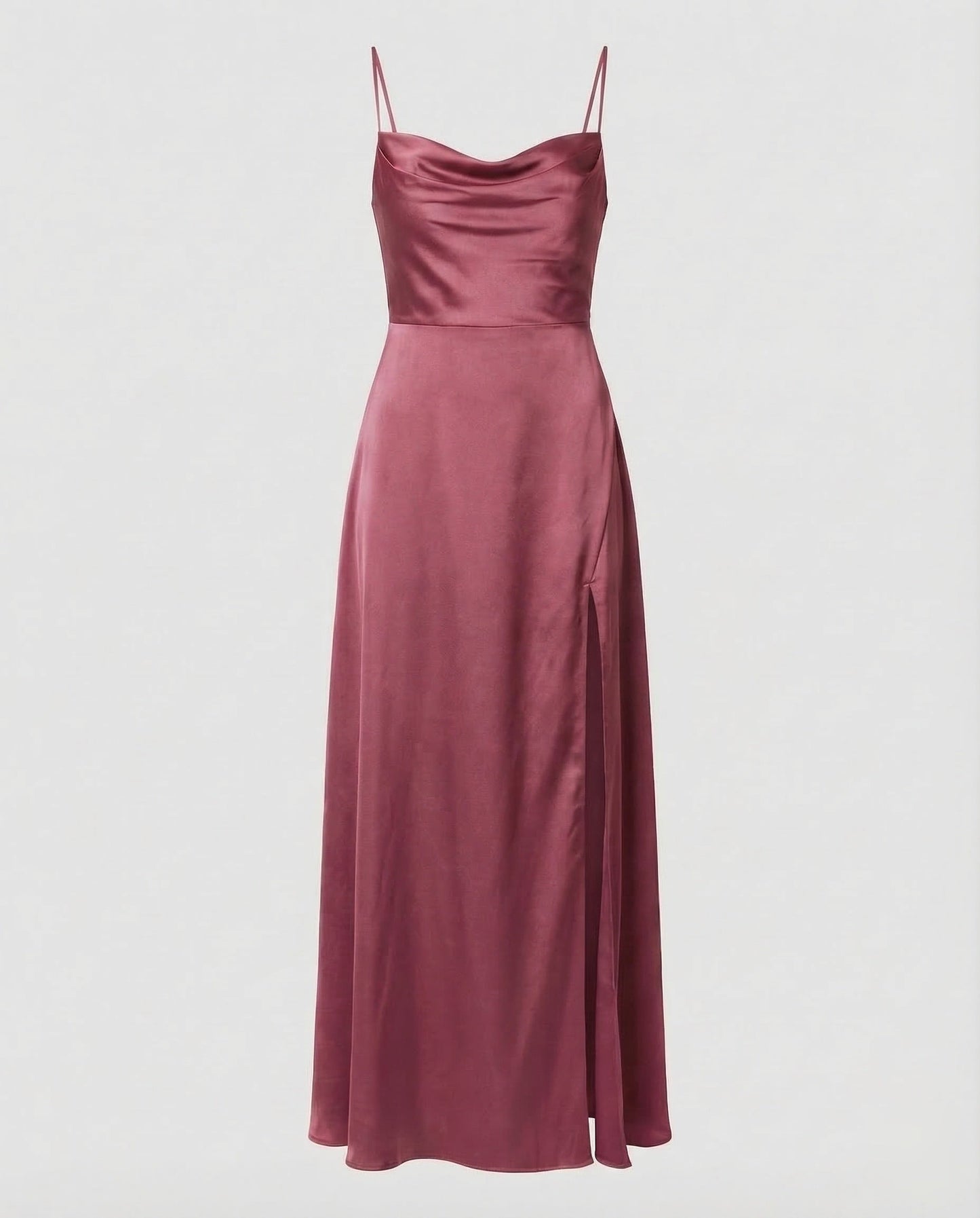 Damen Maxikleid Elegantes Kleid mit Schlitz geflochtenem Rücken