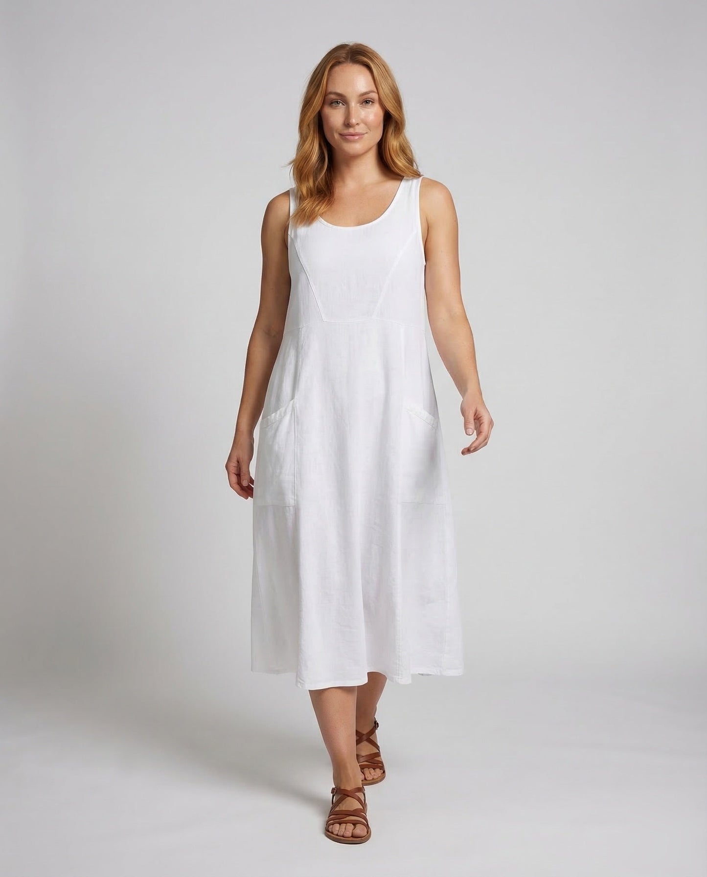 Damen Swing-Kleid Mit Seitentaschen Großzügig - Norvielle