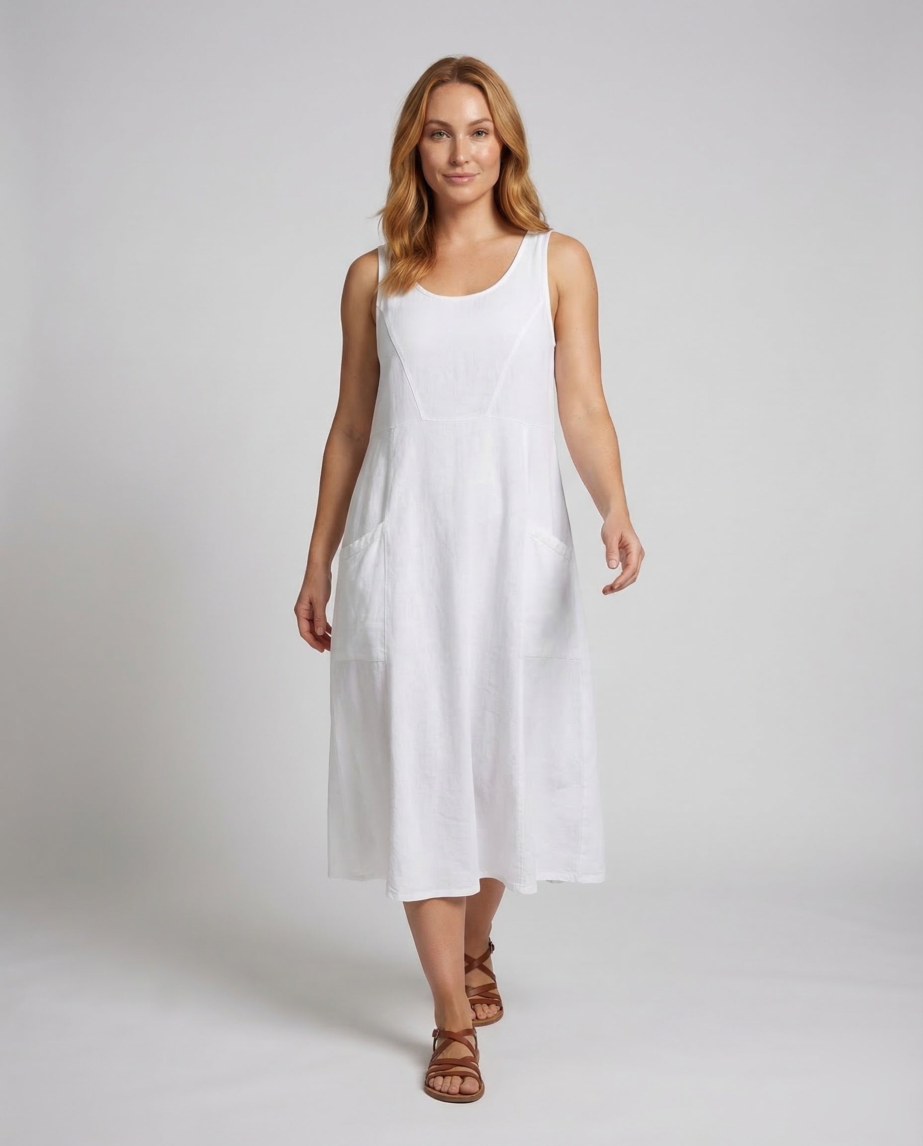 Damen Swing-Kleid Mit Seitentaschen Großzügig - Norvielle