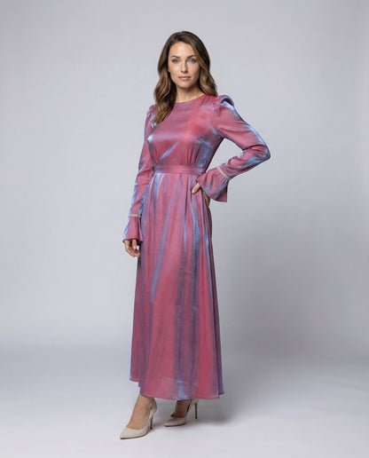 Damen Abendkleid Schiffchen-Ausschnitt Ausgestellte Manschetten - Norvielle