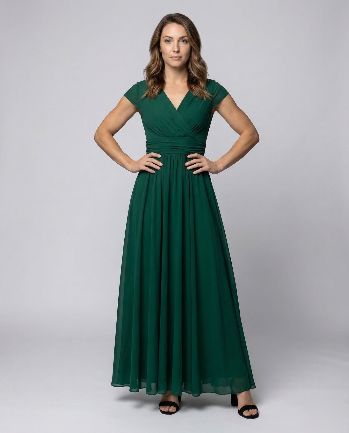 Damen Abendkleid V-Ausschnitt Wickelbund - Norvielle