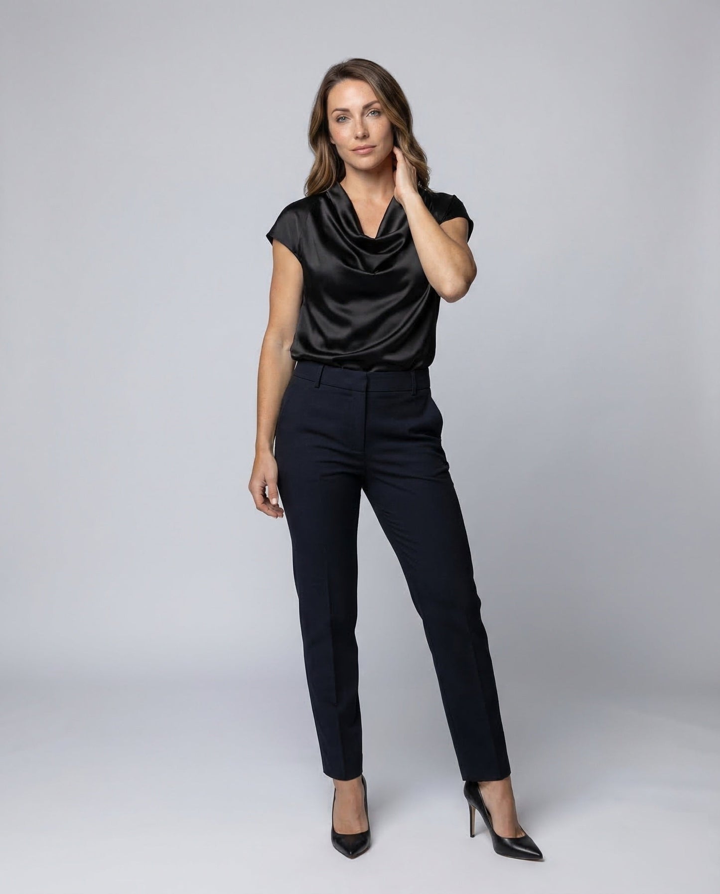 Damen Wasserfallausschnitt Bluse - Norvielle