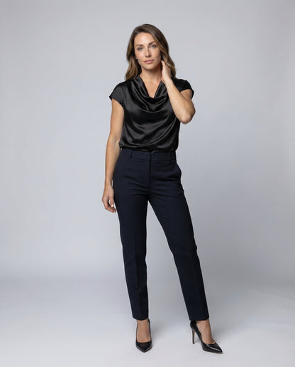 Damen Wasserfallausschnitt Bluse - Norvielle