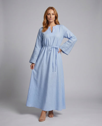 Elegante Damen Abaya mit Glockenärmeln und Taillengürtel - Norvielle