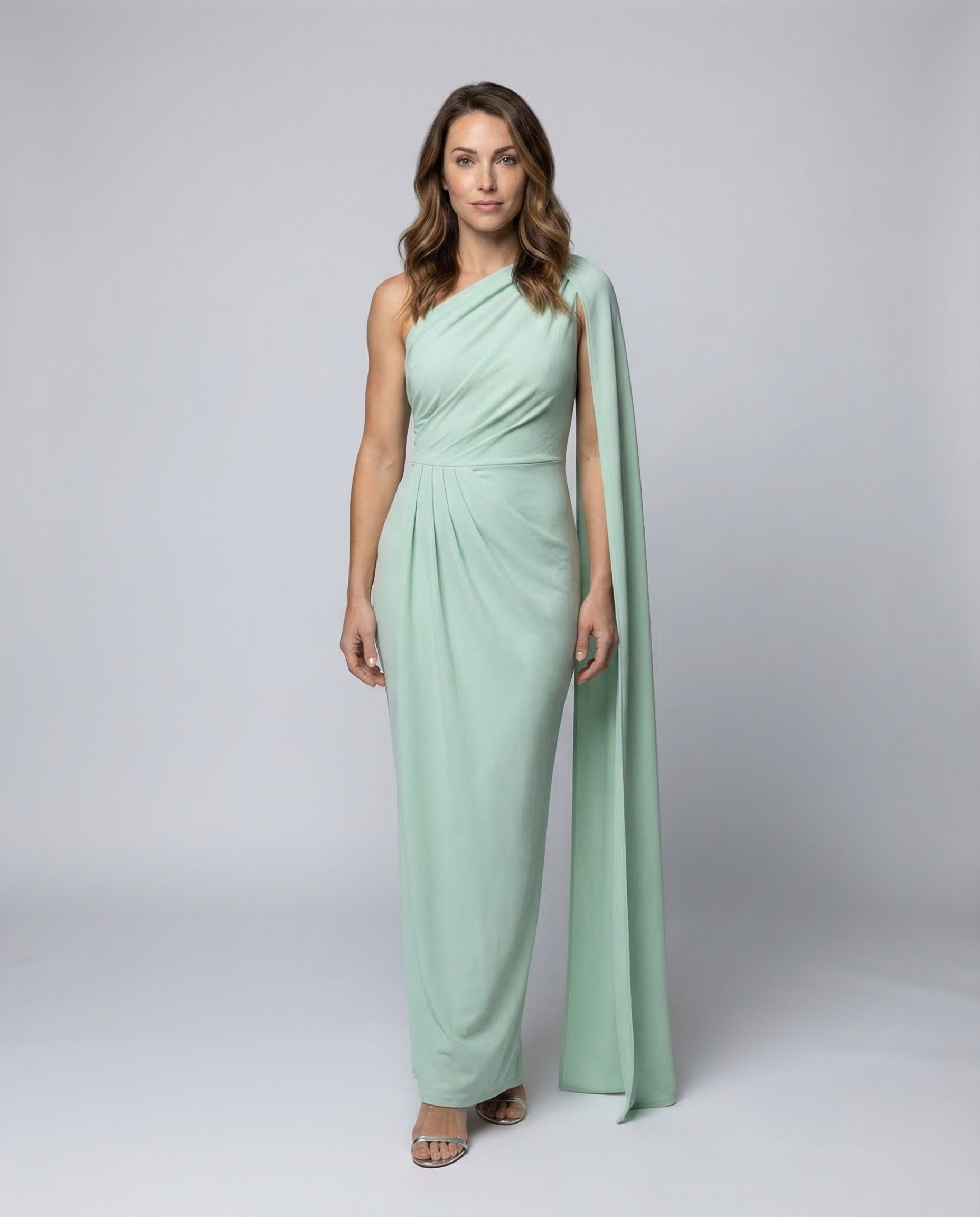 Damen Maxi-Abendkleid Ein-Schulter-Design Drapé-Taillenpartie - Norvielle