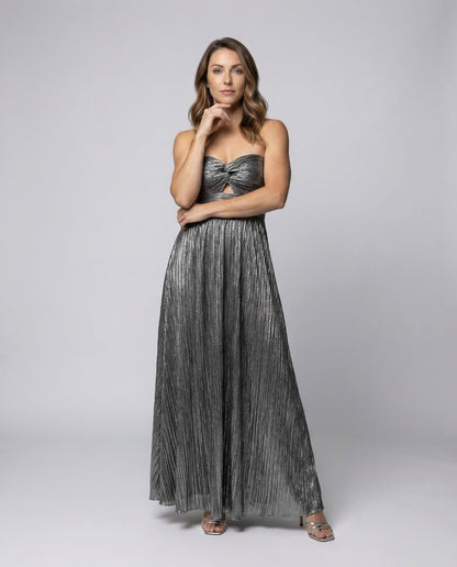 Damen Trägerloses Abendkleid Plissee Bustier Gedreht - Norvielle