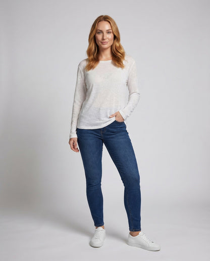 Damen Oversize Jersey Langarmshirt - Norvielle